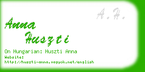 anna huszti business card